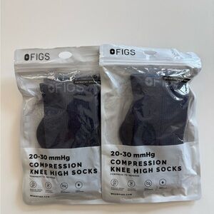 2 pair FIGS ArchTek Compression Socks 15-20 mmHg